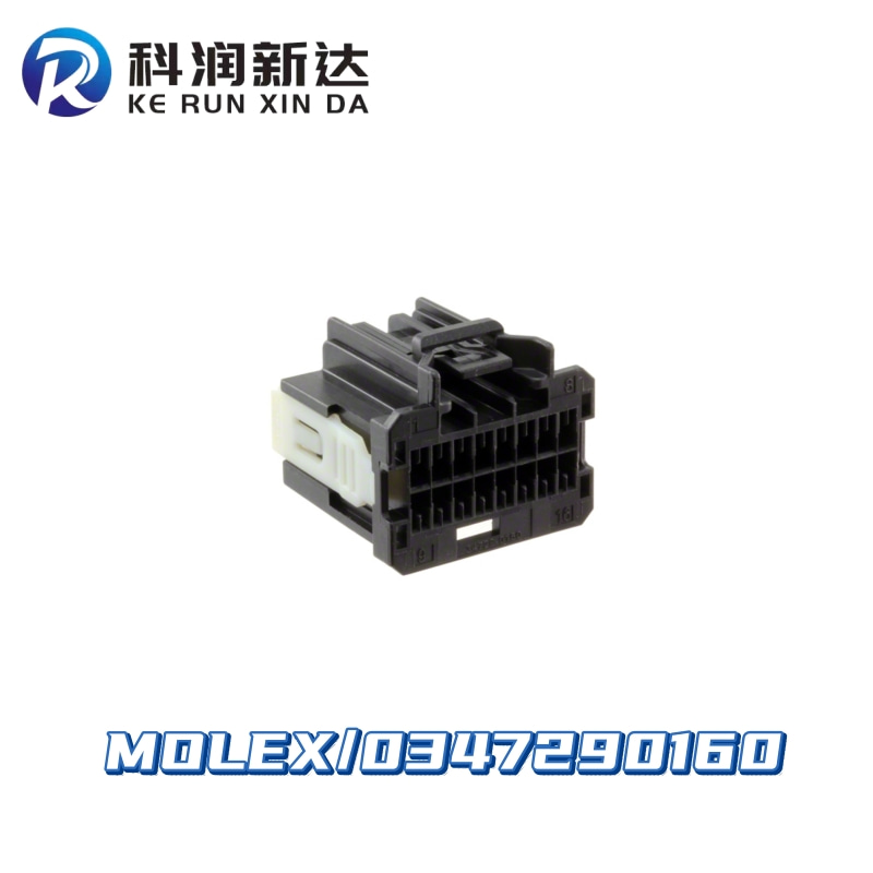 MOLEX 0347290160 Stac64 Receptacle Housing, 16 Circuits, Dual Row, Polarization A, Black, Tray