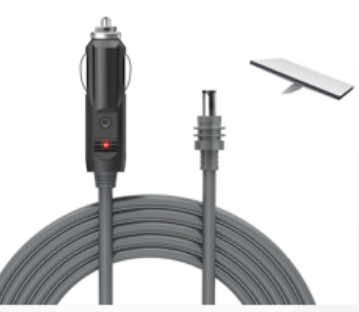 Car Charger LED Indicator Light Model for DC Waterproof Cable - Gray, Black