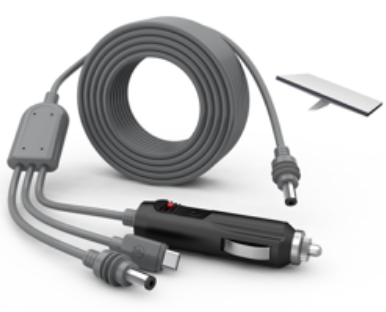 Car Charger LED Indicator Light Model Three-in-One DC Waterproof Cable - Gray - Includes 3 Smart Con