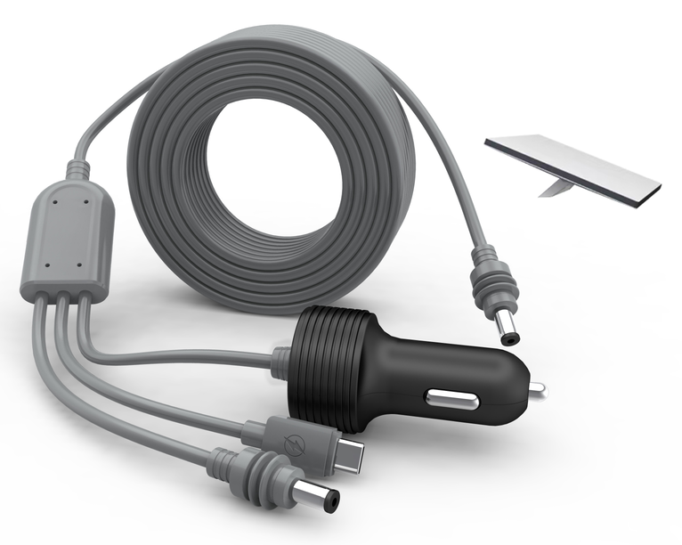 Car charger silicone sealing ring three-in-one DC waterproof cable - gray - includes 3 smart control