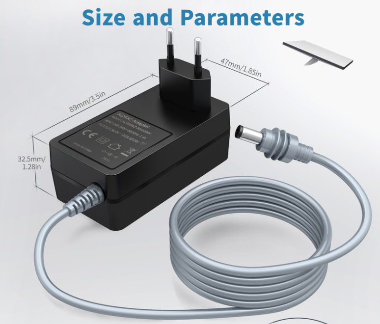 European Standard Adapter for DC Waterproof Cable - Gray - Integrated Cable