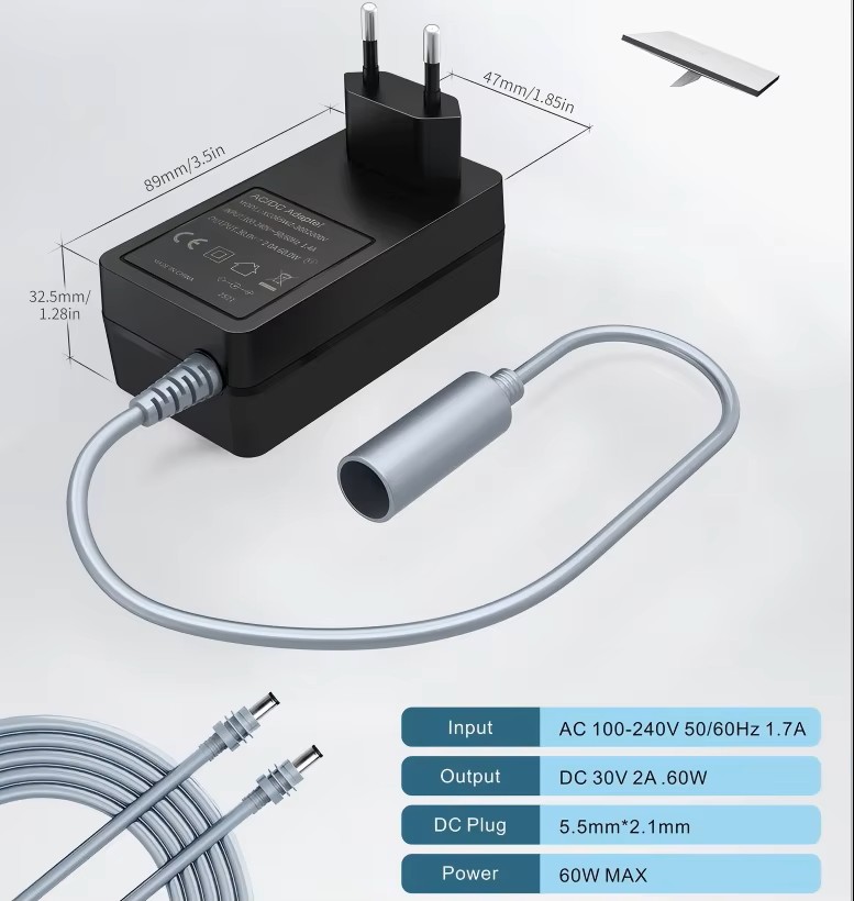 Starlink Mini 3/4 EU 30V 2A 60W PSU 30CM
